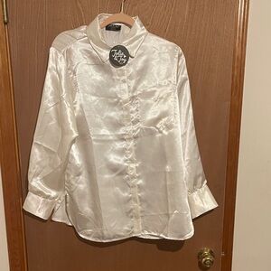 Jolie La Joy White Satin Blouse
